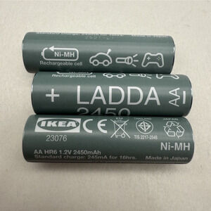 IKEA LADDA AA 2450mAH Rechargeable Batteries Multi-Use NiMH Clock Remote Toy 3pc